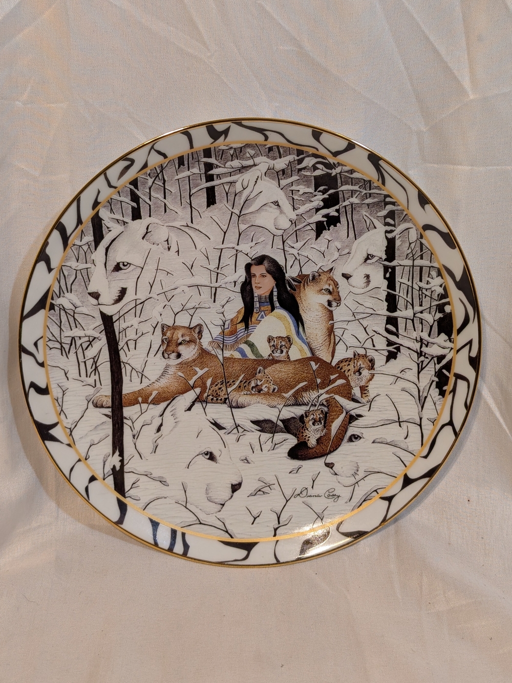 "Spirit Union" Native And Mountain Lion Collector Plate
